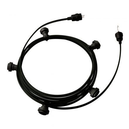 Creative-Cables Ready-to-use 7,5m Lumet String Light with Kit with 5 black Lamp Holders, Hook a